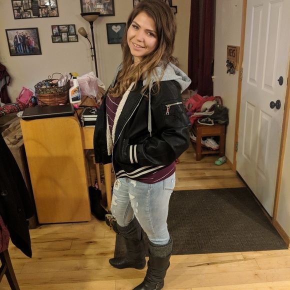 Jackets & Blazers - Black hooded jacket